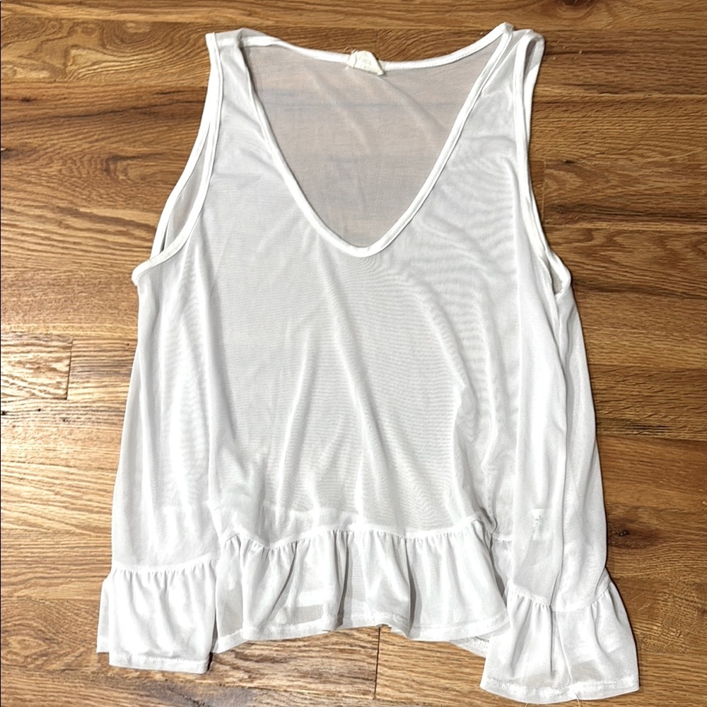 Sheer White Sleeveless Top